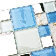 Inner Conch Sea Blue Mosaic Tiles Tstnb11