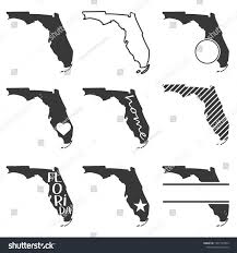 Florida Usa Map Symbol Icon Set Flat