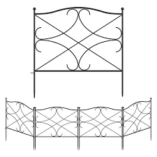 24 4 In H X 23 6 In W Black Metal Garden Fence Panel Outdoor Rustproof Decorative Garden Fence 5 Pack