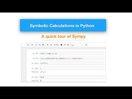 Symbolic Calculations In Python An