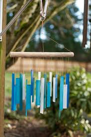 Blue And White Tumbled Glass Wind Chime