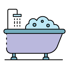 Bathtub Shower Icon Color Outline
