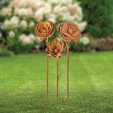 Rusty Metal Flower Stake Signals