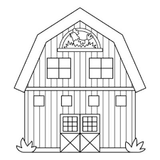 Vector Black And White Barn Icon