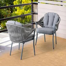 Woven Rope Outdoor Arm Dining Chair