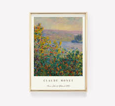 Claude Monet Prints Flower Beds At
