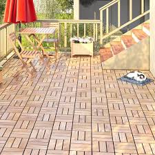 Acacia Wood Interlocking Deck Tiles
