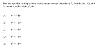 Parabola Which Passes Chegg