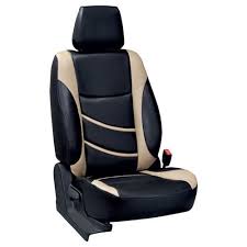 Black Cream Rexine Car Seat Covers At