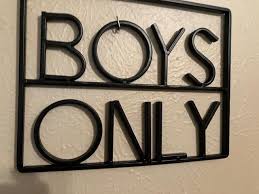 Boys Only Room Sign Made Of Iron