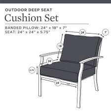 Deep Seat Patio Cushions Grey Stripe