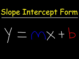 Slope Intercept Form Y Mx B Algebra