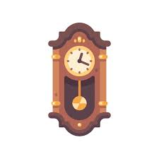 Old Wooden Grandfather Clock Flat Icon