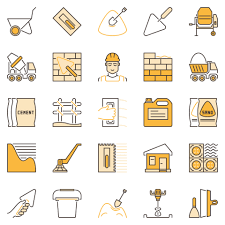 Concrete And Cement Colored Icons