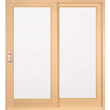 Mp Doors 60 In X 80 In Woodgrain Interior And Smooth White Right Hand Composite Pg50 Sliding Patio Door Smooth White Exterior Woodgrain Interior