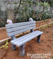 Modern Concrete Garden Bench With Back
