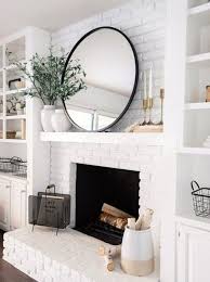 Brick Fireplace A Whitewashed Finish