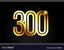 Gold Number 300 Logo Icon Design