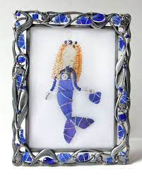 Sea Glass Frame With Cobalt Blue Sea