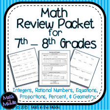 Math Review Packet For 7th 8th Grade