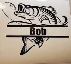 Personalized Name Bass Fishing Decal