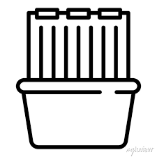 Room Shower Curtain Icon Outline Room
