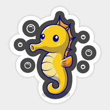 Cute Seahorse Cartoon Vector Icon