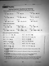 Practice Solving Quadratic Equations