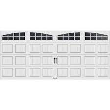 Clopay Gallery Collection 16 Ft X 7 Ft 6 5 R Value Insulated White Garage Door With Arch Window 111281
