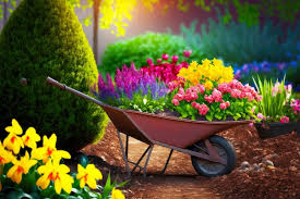 Planting Flowers On Flower Beds In