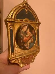 Sweet Vintage Wooden Icon Magnificat
