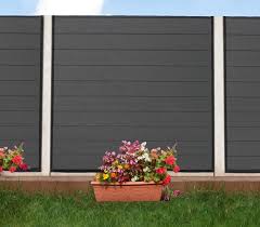 Black Composite Fence Panel For