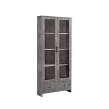 Display Storage Cabinet In White Oak