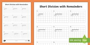 Grid Paper Division With Remainders