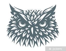 Sticker Owl Head Vector Ilration