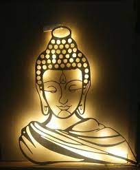 Mild Steel Black Gautam Buddha Wall Art