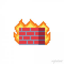 Pixel Art Fire Icon Burning House