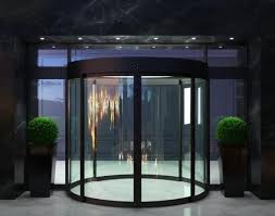Automatic Half Round Glass Modern Door