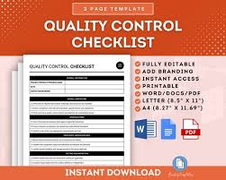 Quality Control Checklist Template