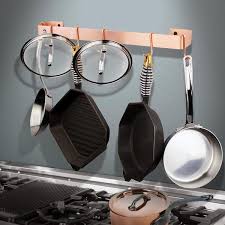 Brushed Copper Wall Rack Utensil Bar