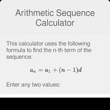 Arithmetic Sequence Calculator Formula