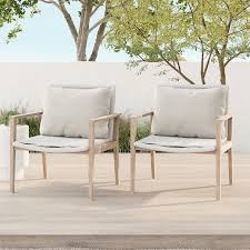 Solid Eucalyptus Outdoor Chair Set Of