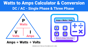 Watts To Amps Calculator Conversion