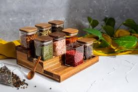 Cara Square Glass Spice Jars With