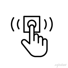 Hand Press Doorbell Line Icon Clipart