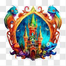 Colorful Castle Artwork With