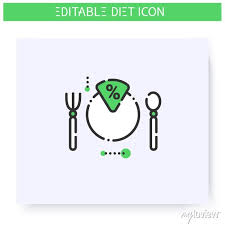 Nutrition Diagram Line Icon Serving