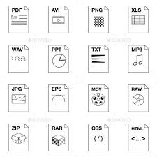 File Extension Icon Set Outline