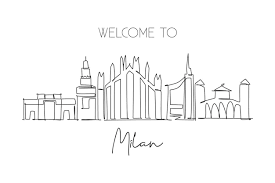 Single Continuous Line Drawing Of Milan