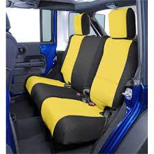 Coverking Jeep Neoprene Seat Covers Rear Without Embroidered Jeep Logo Spc265 In Black Yellow
